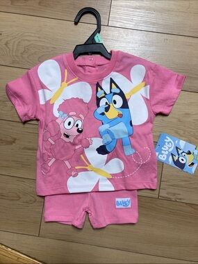 Pink Kids Matching Set - Pink Tee & Shorts